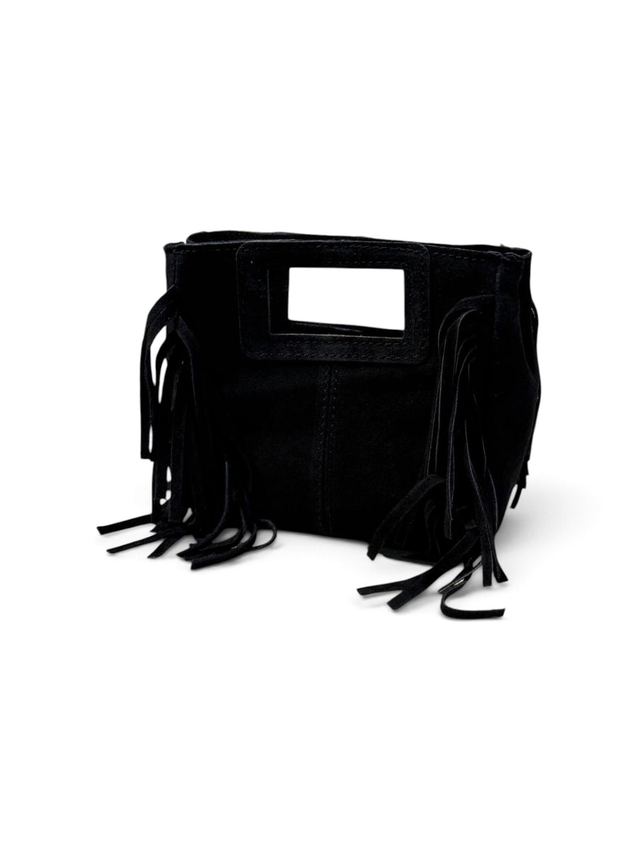Kleine Wildledertasche mit Fransen