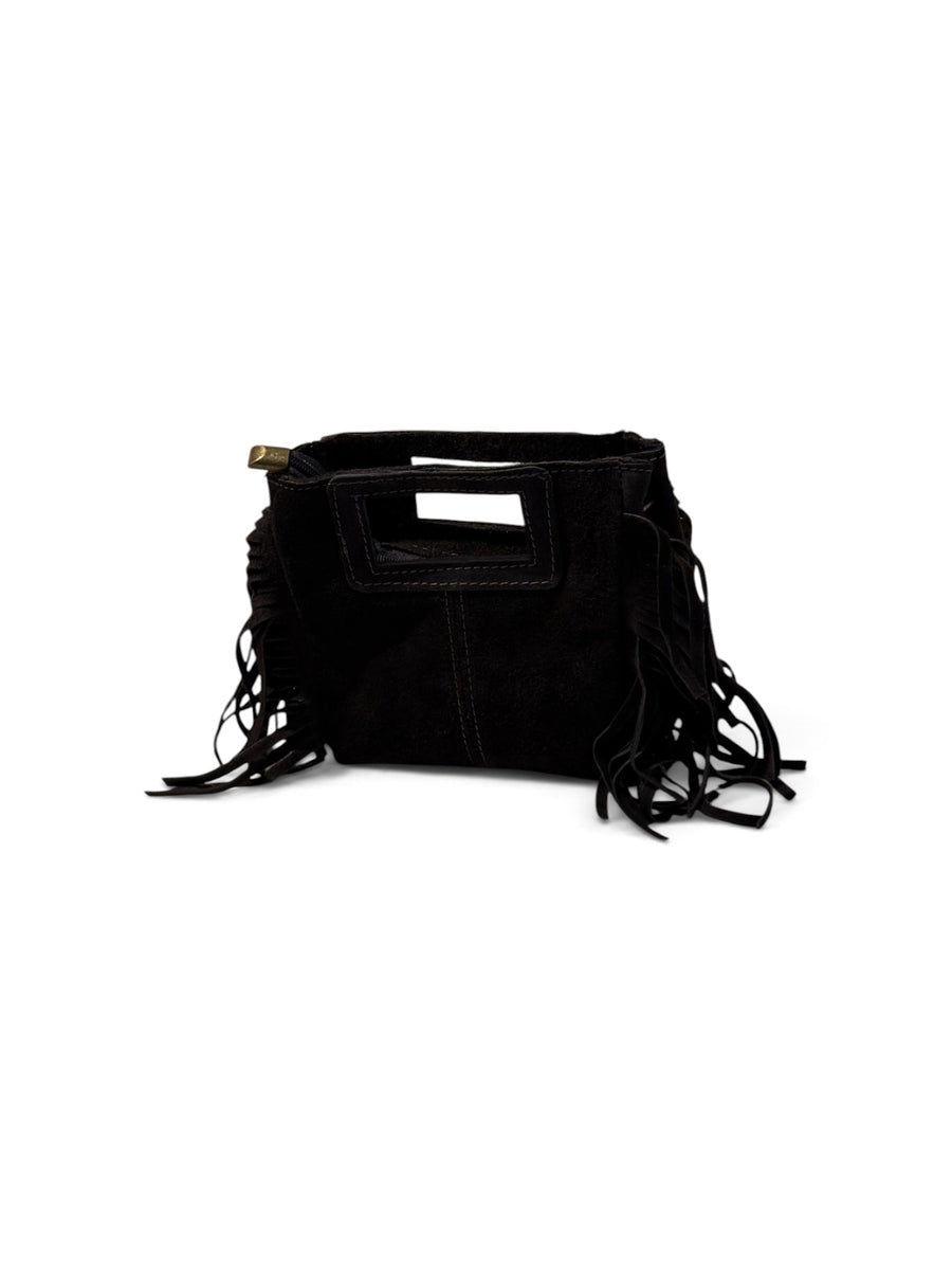 Kleine Wildledertasche mit Fransen
