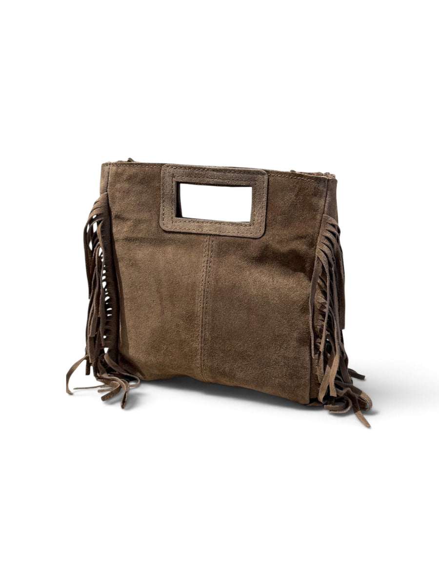 Große Wildledertasche mit Fransen