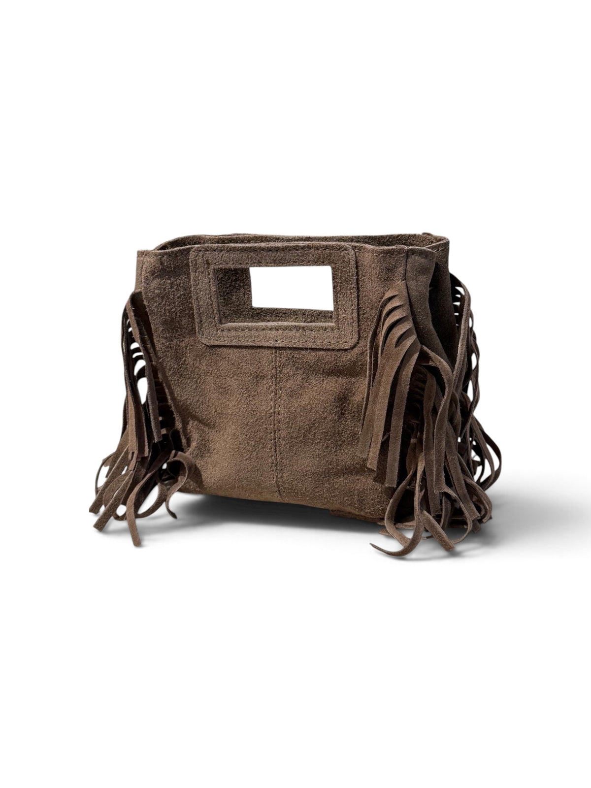 Kleine Wildledertasche mit Fransen